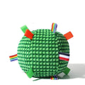 Blue pineapple lattice texture dog ball toy with vented holes, 17cm diameter