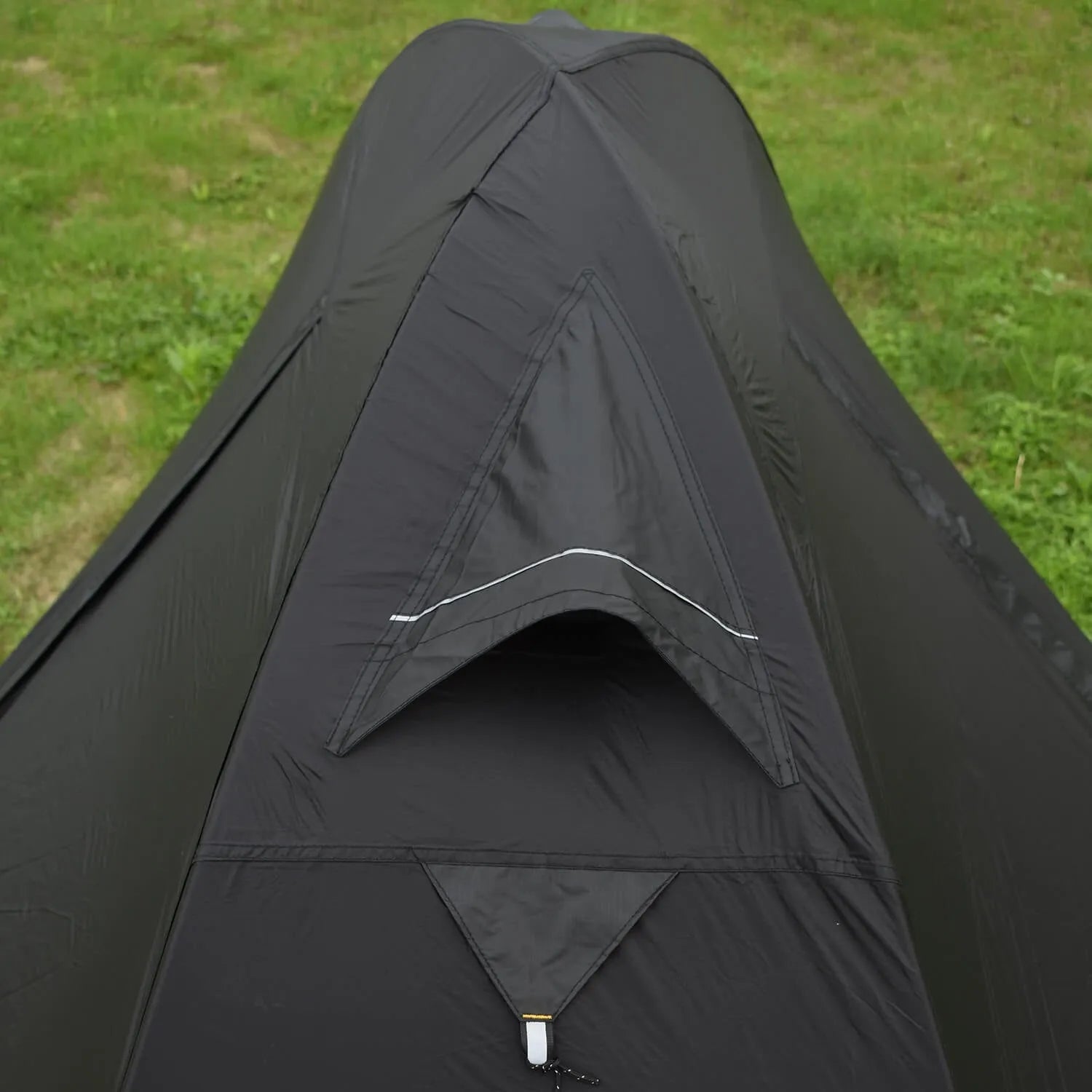 Single person double layer tent with aluminium poles in red, black, or orange colours