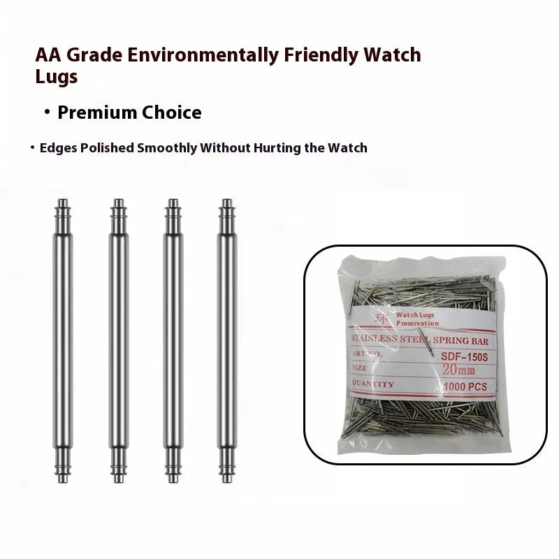 Watch auricular needle spring shaft for band repair in sizes 21mm to 26mm