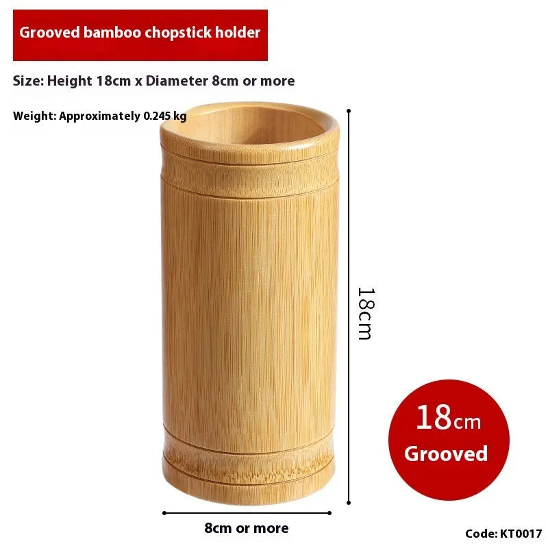 Creative bamboo chopsticks holder for portable household utensil storage.