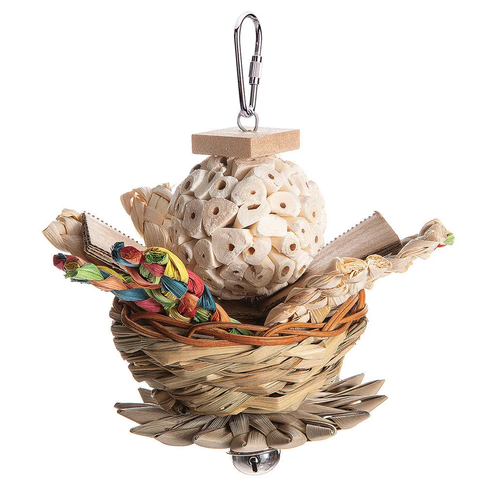 Parrot gnawing toy for beak exercise with weight option specifications