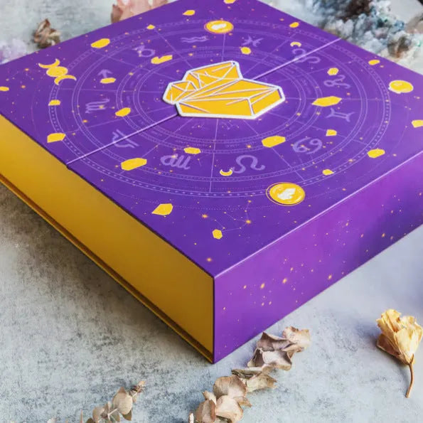 Paper Halloween countdown gift box measuring 33.5cm by 30.5cm with crystal design