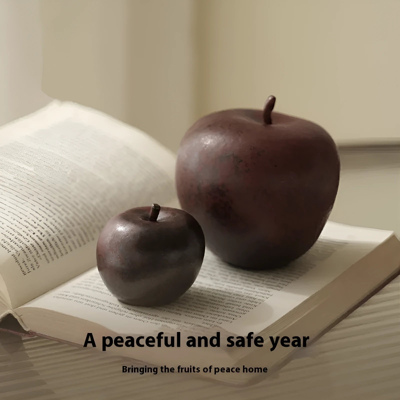 Chinese ceramic retro style apple ornament desktop decoration in large and small sizes