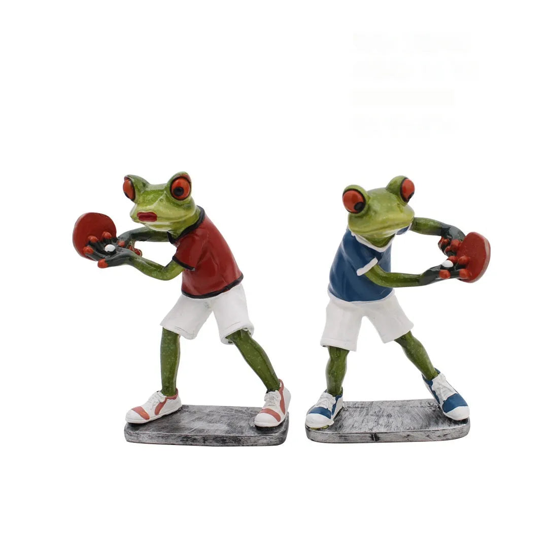 Pastoral style synthetic resin frog ornament for home decoration
