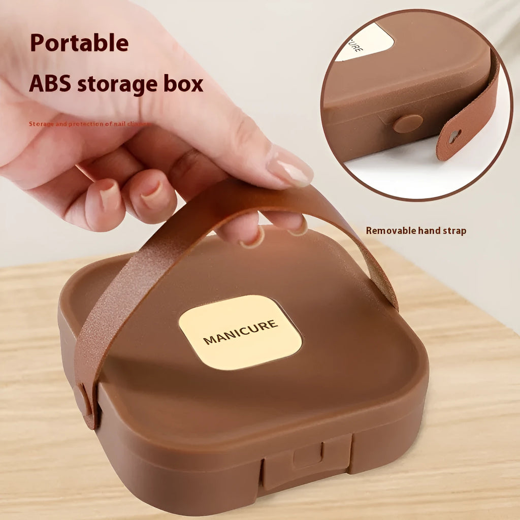 Portable fingernail maintenance kit with plastic and stainless steel tools including pliers and tongs