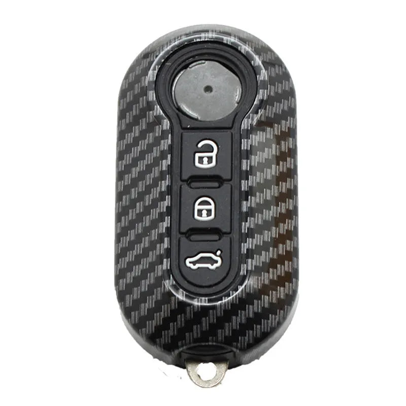 Fiat 500 Boyue Ottimo Viaggio car remote key case in ABS plastic showing black, dark blue, and red colour options