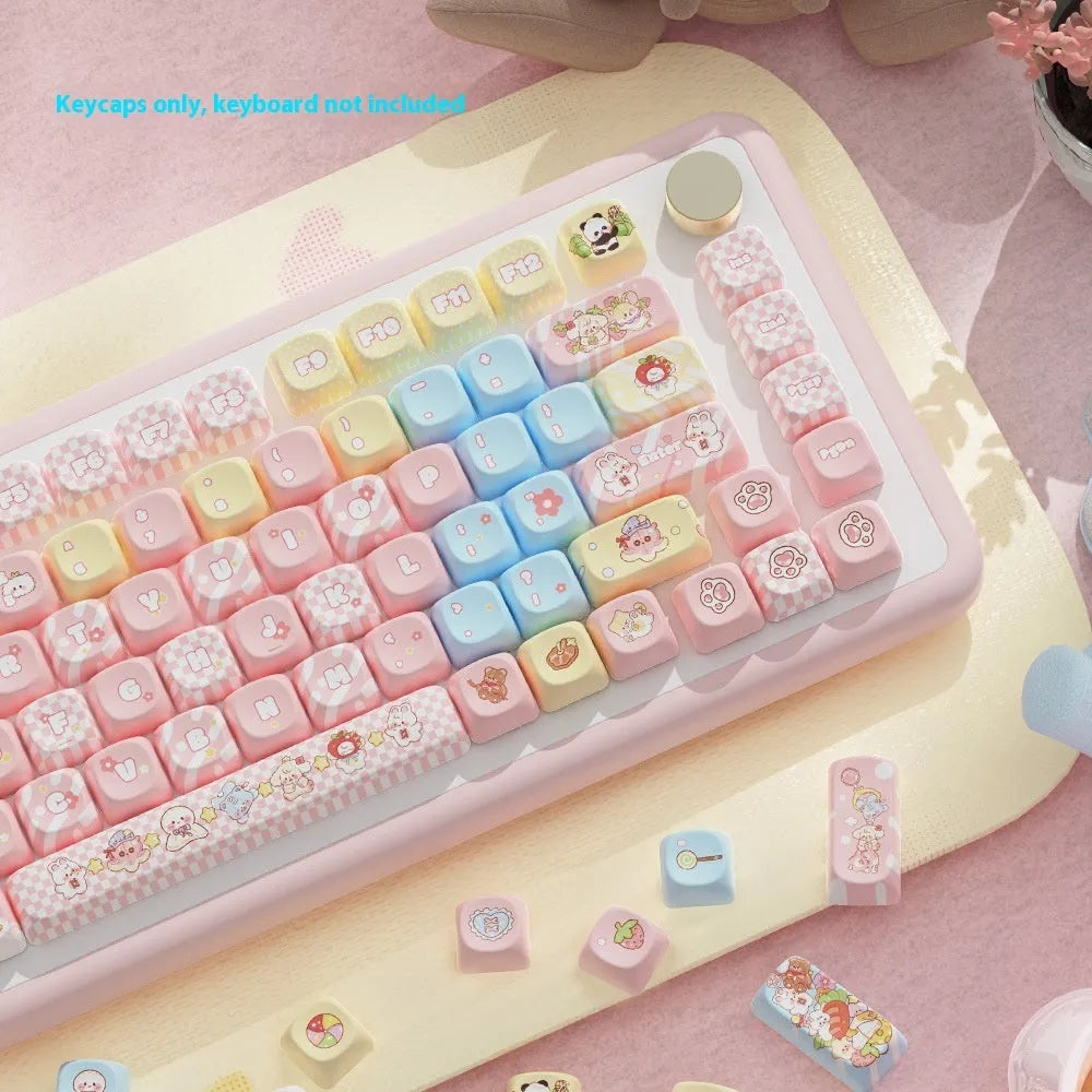 Clip doll artwork mechanical keyboard key caps with sublimation printing in 112 or 120 key configurations