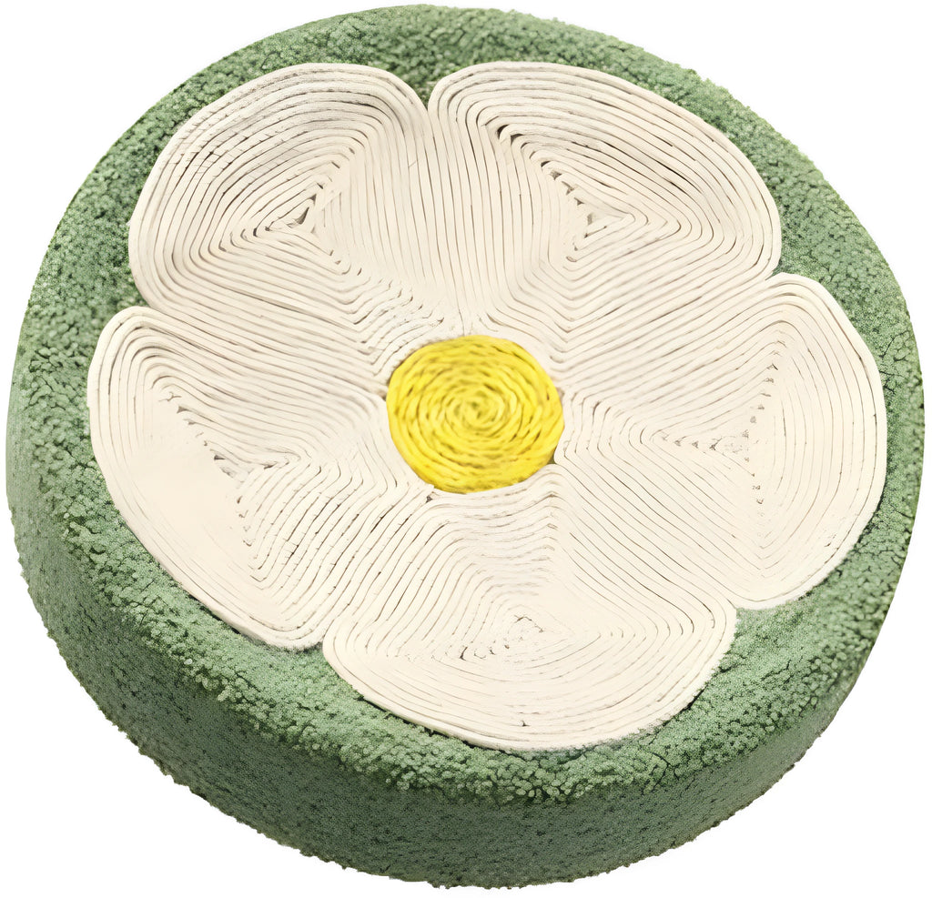Green sisal cat scratcher bowl lounge bed with deep round design measuring 39cm diameter