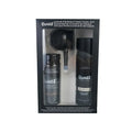 275g can of dense hair fibre powder with application nozzle and shaping spray bottle for thinning hair.