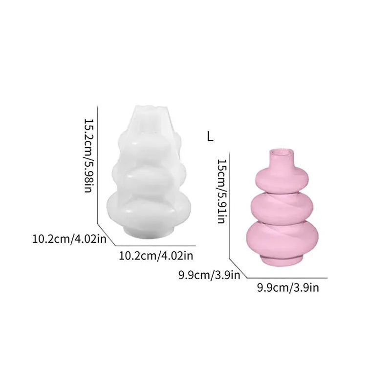 Silicone circle vase mould for cake decorating and resin crafts in two size options