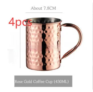 Stainless steel Moscow mule cup with copper plating in metallic finish