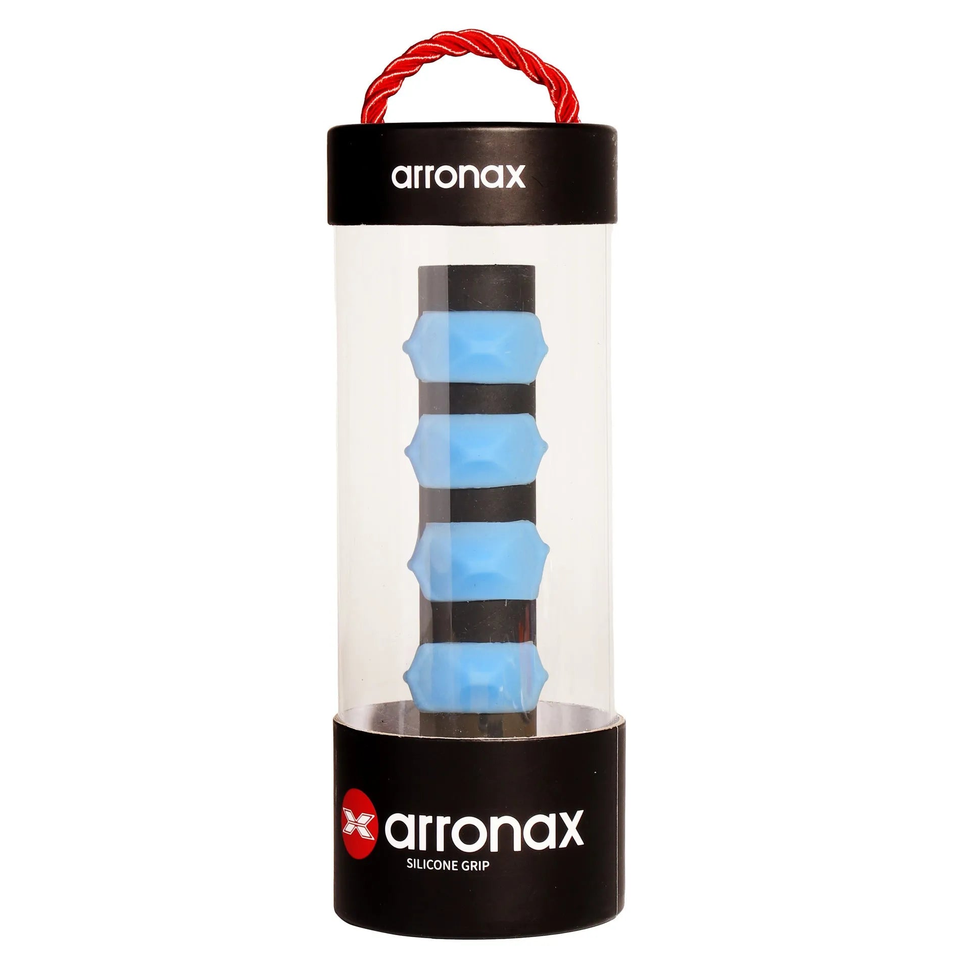 Silicone racket hand rubber buckle in multiple colours, shown with dimensions 17.6cm by 6.4cm.