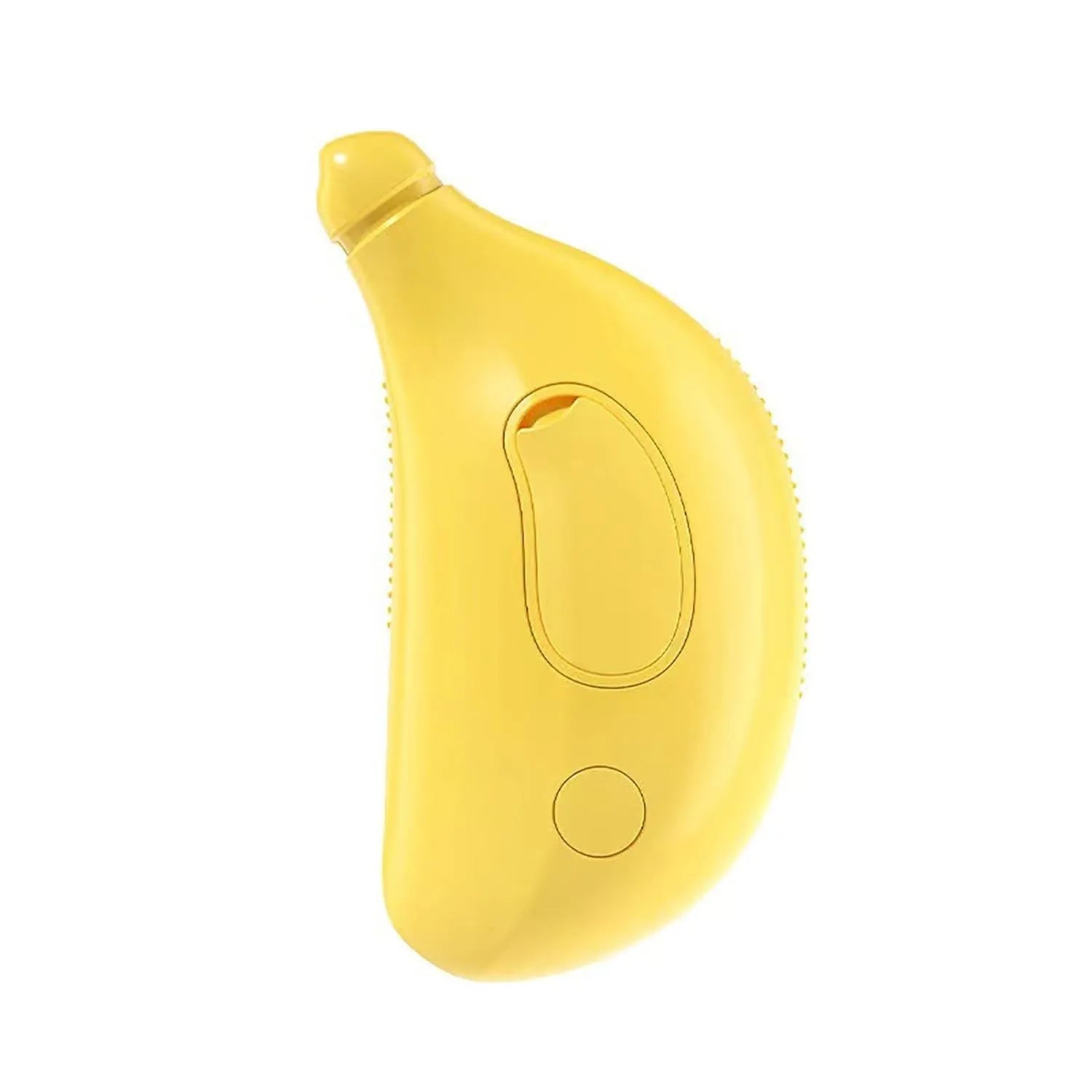 Green or yellow Cat Steam Brush with round teeth and cat paw-shaped ends for pet grooming