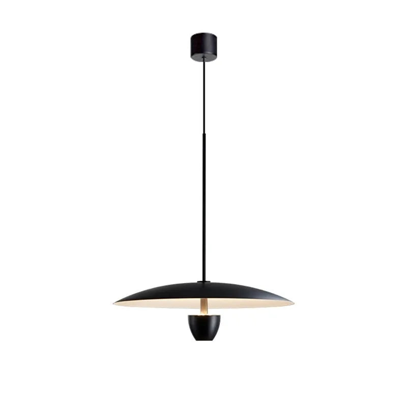 Black modern minimalist ceiling chandelier with 400mm diameter and warm white lighting