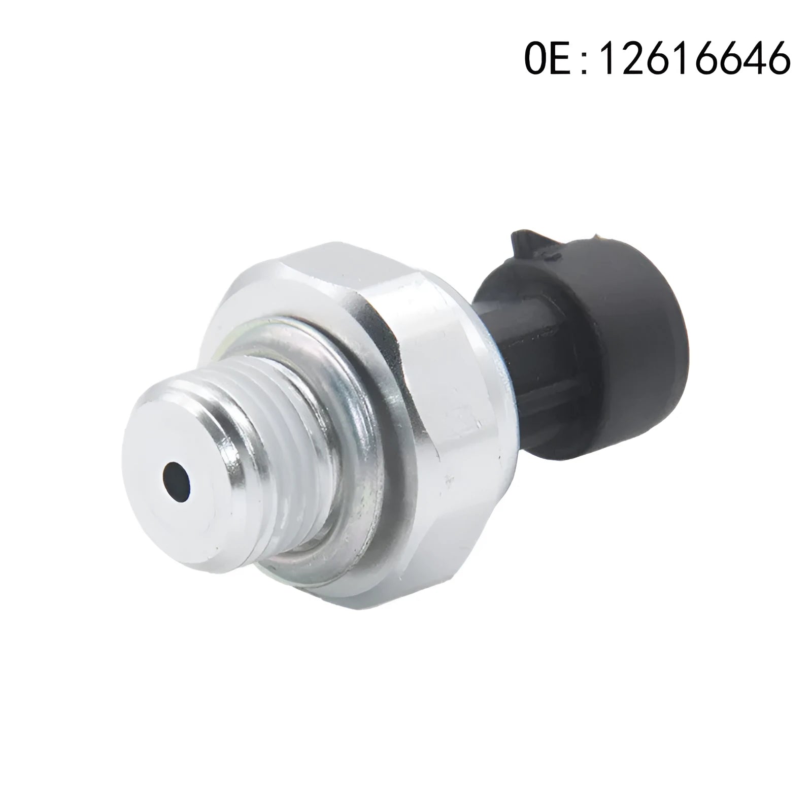 Silver metal fuel pressure sensor for GM vehicles, part numbers 12616646, 12677836, D1846A.