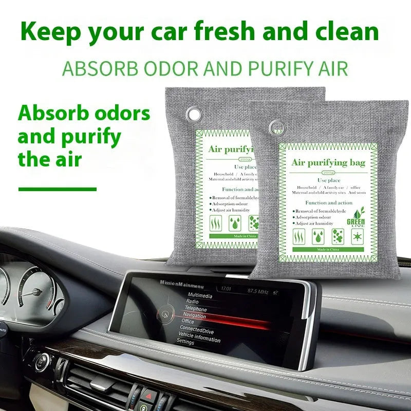 Bamboo charcoal wrapped activated carbon bags for formaldehyde removal in household settings