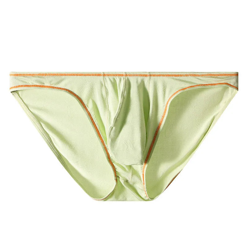 Men's modal knitted underwear in butt-lift hip design shown in multiple colour options.