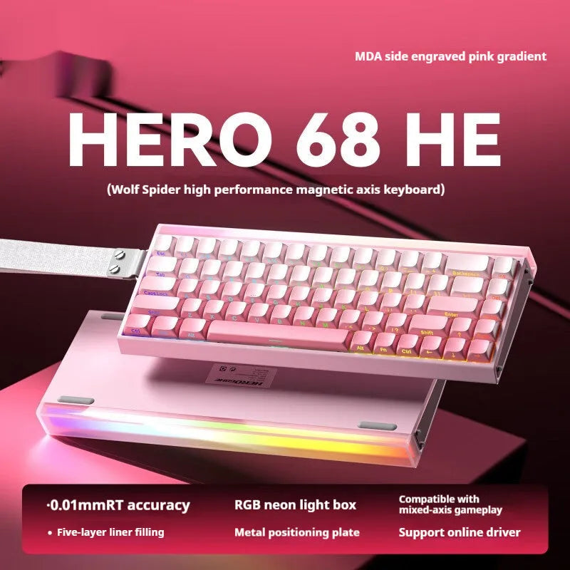 Magnetic axis mechanical keyboard with RGB lighting in various colour and style options
