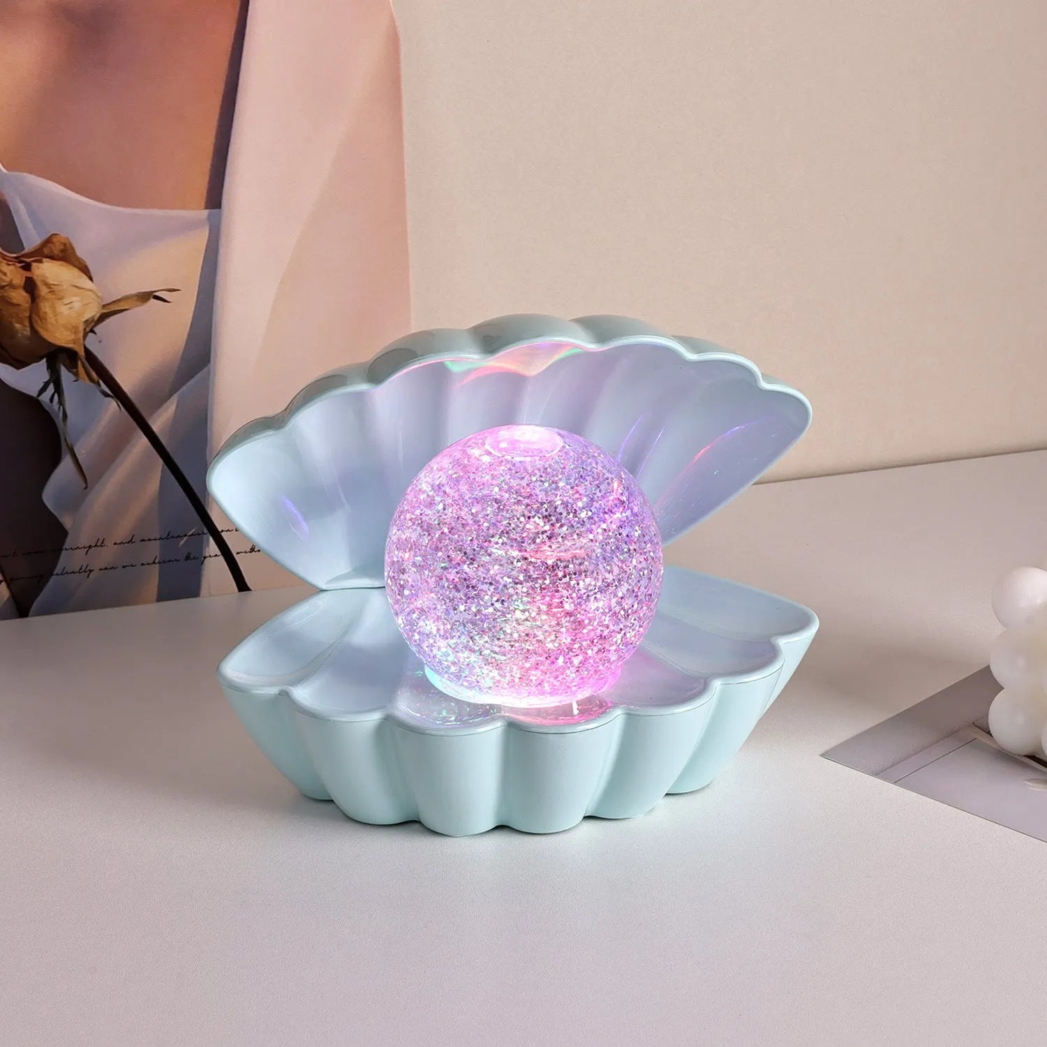 Shell-shaped neon decorative night lamp with 15x18cm dimensions
