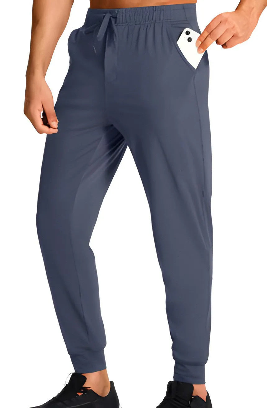 Men's loose fit polyester work trousers in solid colour with size range XS to 4XL