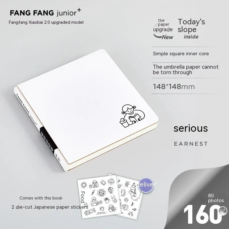 Square checkered diary notebook with 100 pages measuring 148x148mm