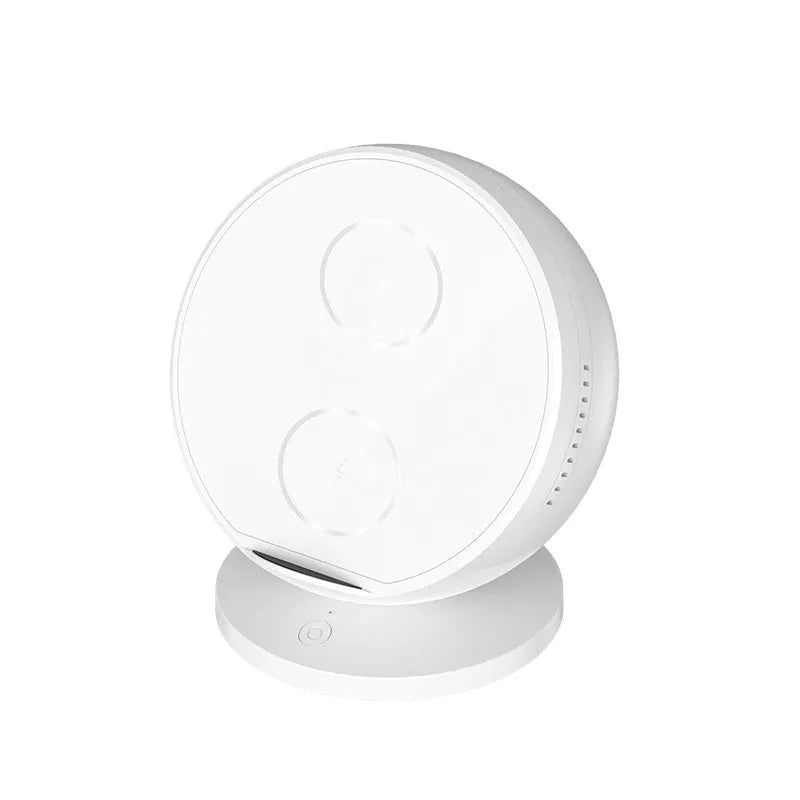 ABS plastic mobile phone wireless charger holder with Bluetooth speaker in black, blue, pink, or white colour