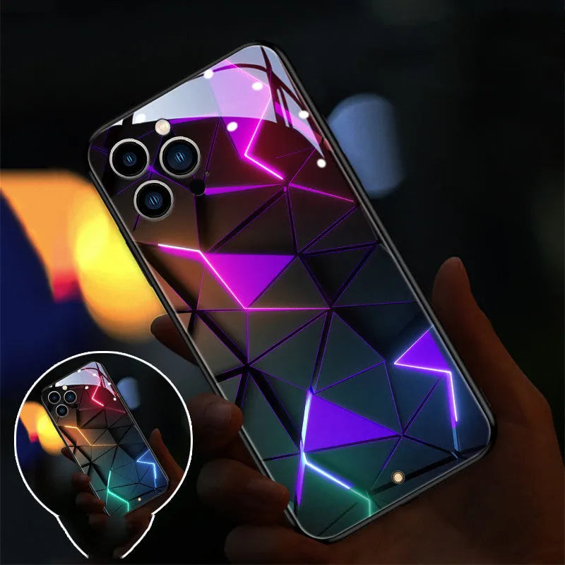 Xpress 14 tempered glass mobile phone case with incoming light effects for iPhone models