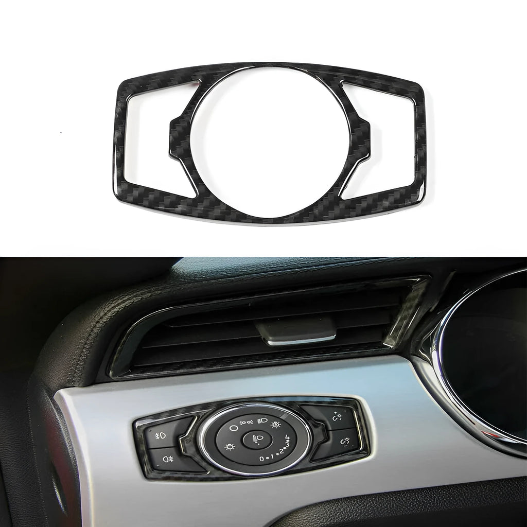 Carbon fibre finish ABS paster for headlight control panel on Ford F150 Wild Horse 2015-2019.