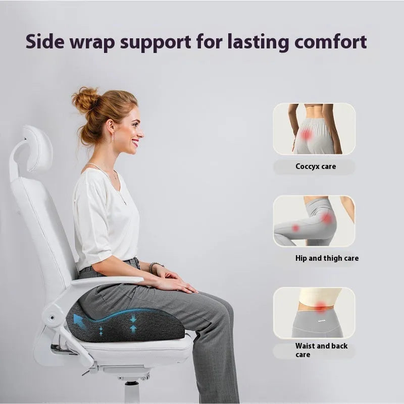 46x43cm memory foam office chair cushion in light grey on desk chair