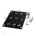 Metal American licence plate frame with integrated trailer hook for car modification, 21x10 cm.