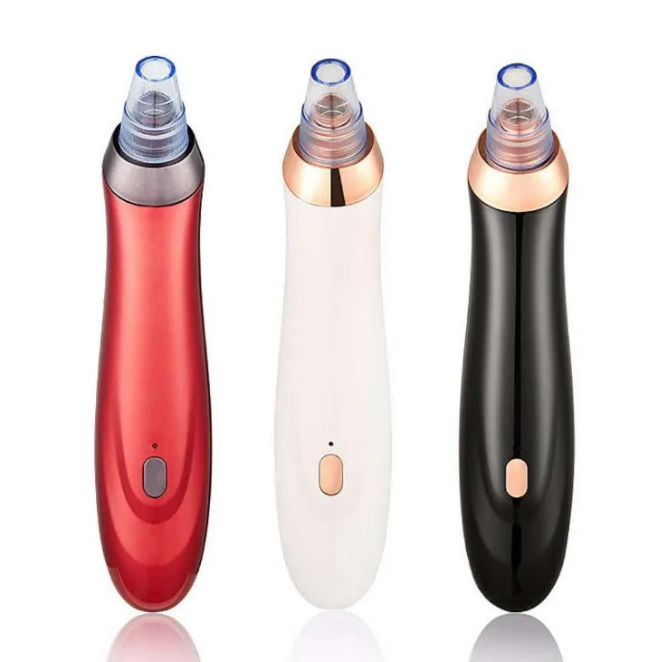 Electric blackhead remover device with multiple nozzle tips for facial pore cleaning