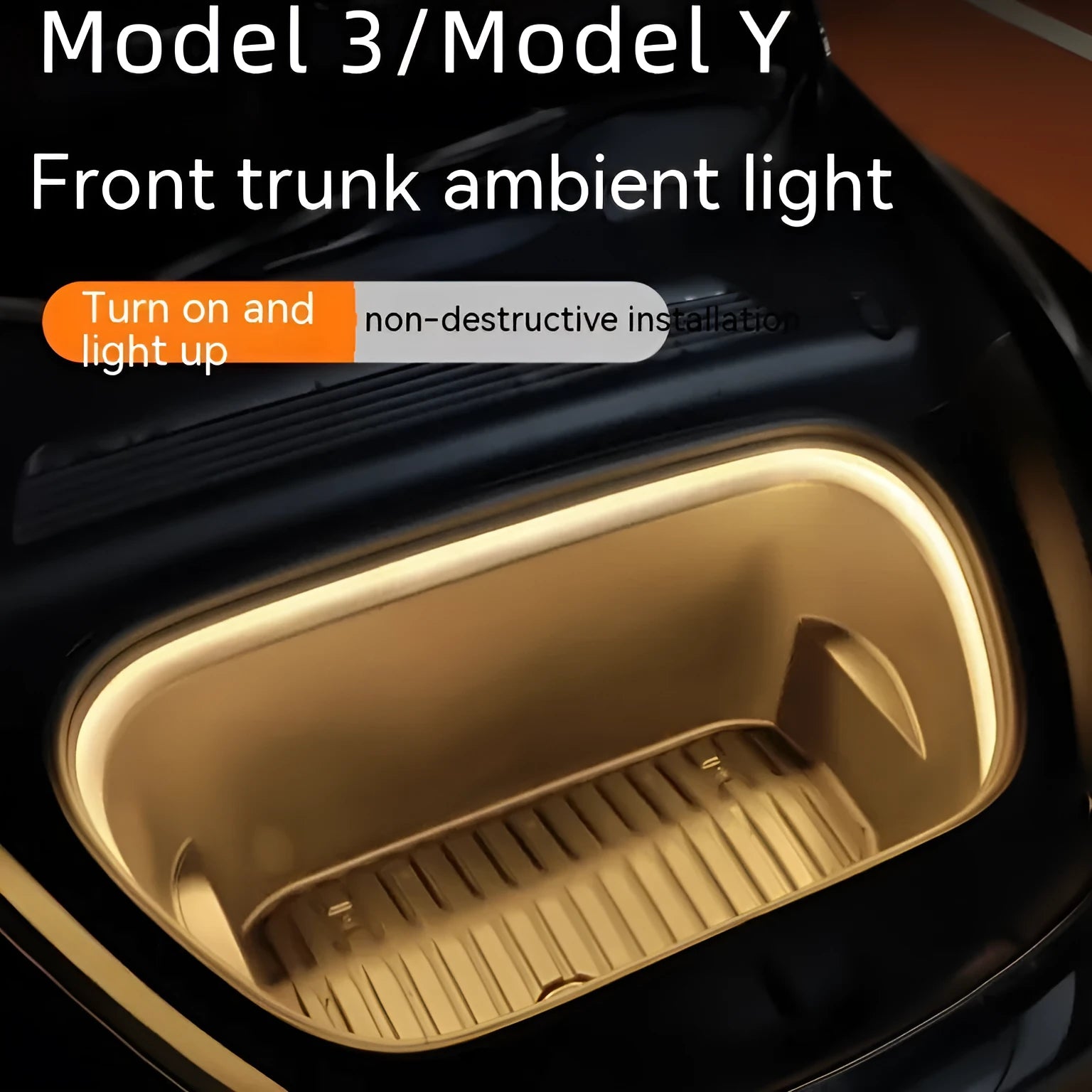 Tesla Model 3/Y front standby box ambience light with soft silicone light bar