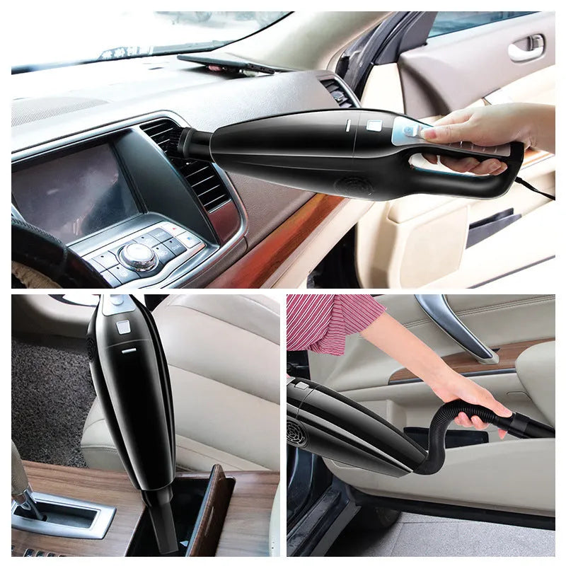 PoHigh Power Hypa black and orange 12V car vacuum cleaner with cigarette lighter plug
