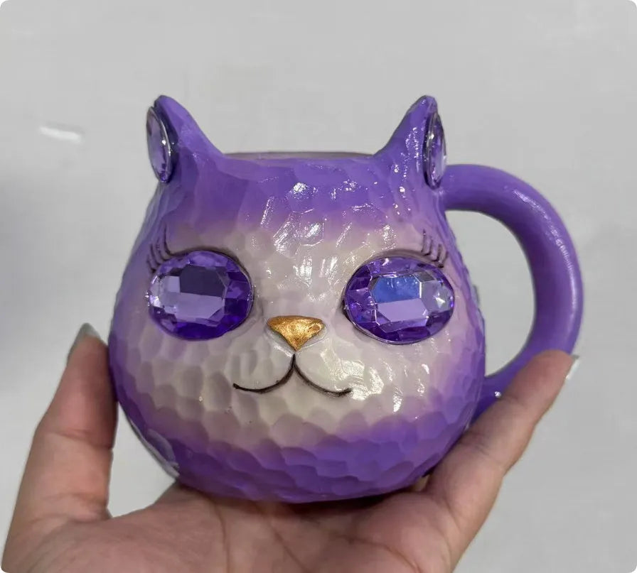 Resin cat cup decorative ornament in American style with four colour options