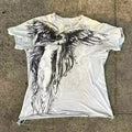 Men's short sleeve grey t-shirt with a cartoon pattern print, labelled as colour HQ929.