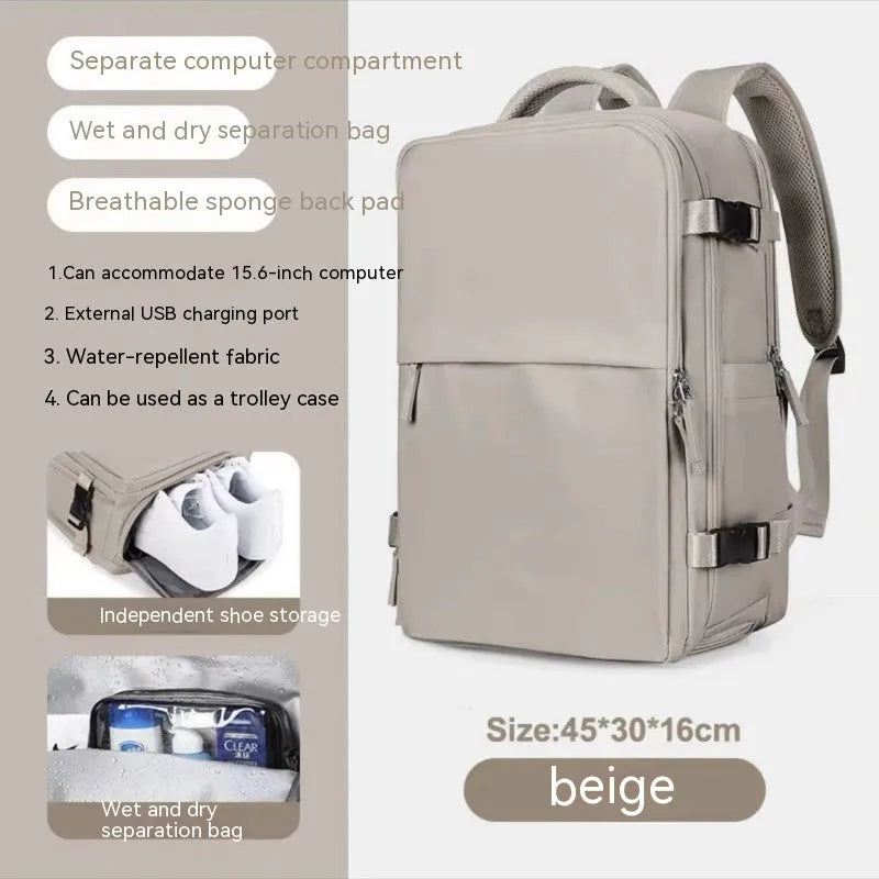 Waterproof nylon mummy backpack in multiple colour options showing large capacity travel bag