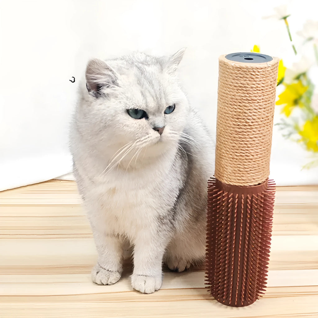 Sisal cat scratching post measuring 30cm tall, available in brown or grey colour