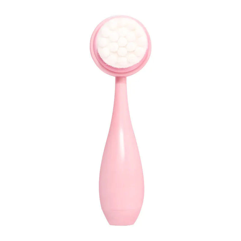 Facial brush set with coral fleece hair band in purple, grey, white, or pink colours