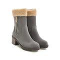 Women's snow boots with rubber insole and plush lining in winter colours