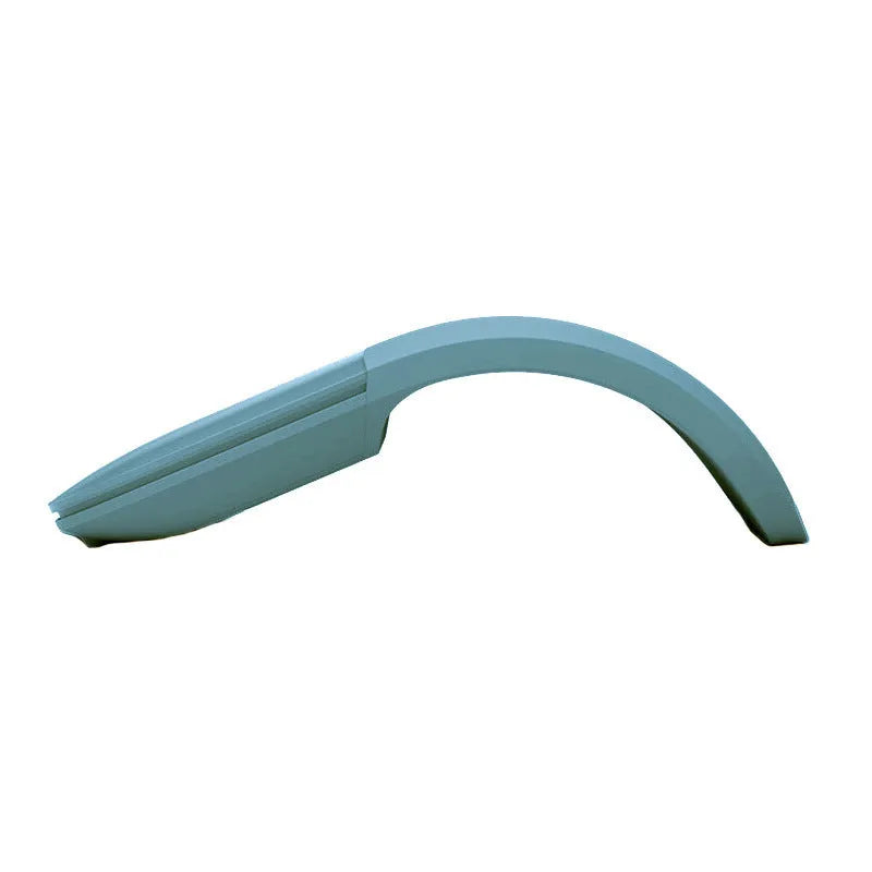Folding Bluetooth touch wireless mouse shown open and closed with black, white, blue, green colour options