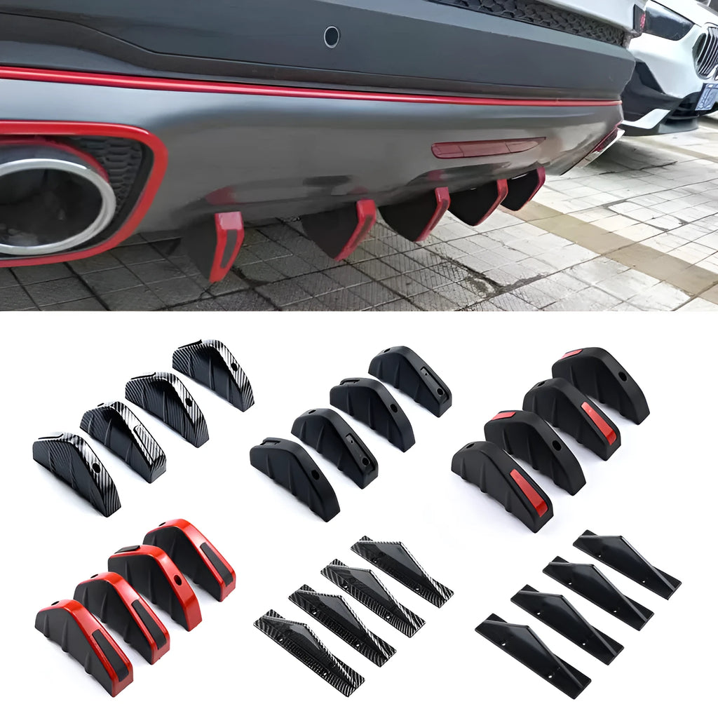 Black triangular ABS rear spoiler lip for automotive chassis, 15cm length
