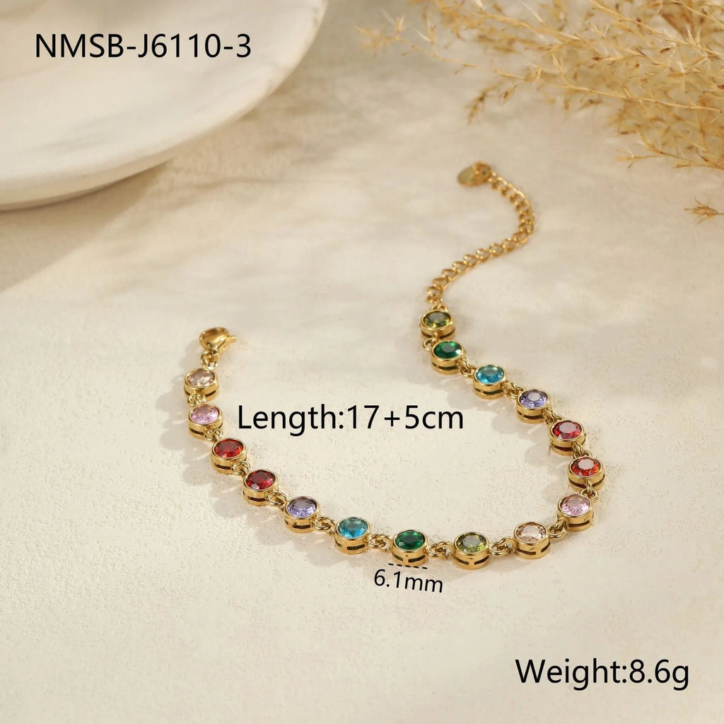 Geometric stainless steel women's bracelet with 18K electroplating in gold or silver colour