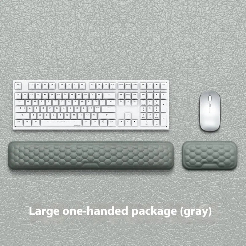 Memory cotton wrist pad for computer use in black or grey with cloth or leather options
