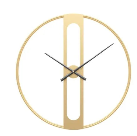 50cm round metal wall clock in gold or black finish with battery-powered operation