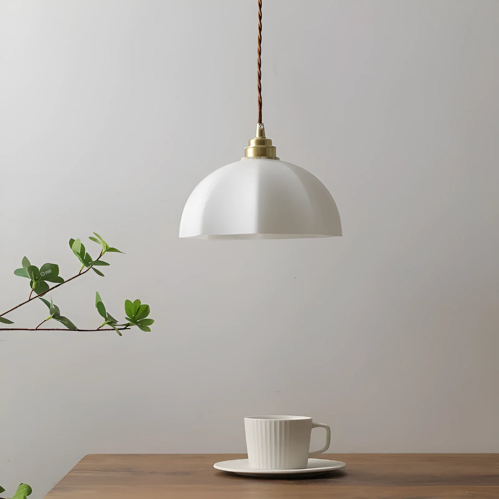 Chinese style copper glass indoor pendant droplight for bedroom or dining room.