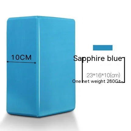 High-density EVA yoga block in a selection of solid colours and printed designs.