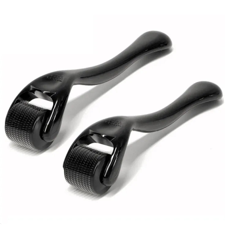 Black 540 roller microneedle with 304 stainless steel needles and PC handle for skin and beard use