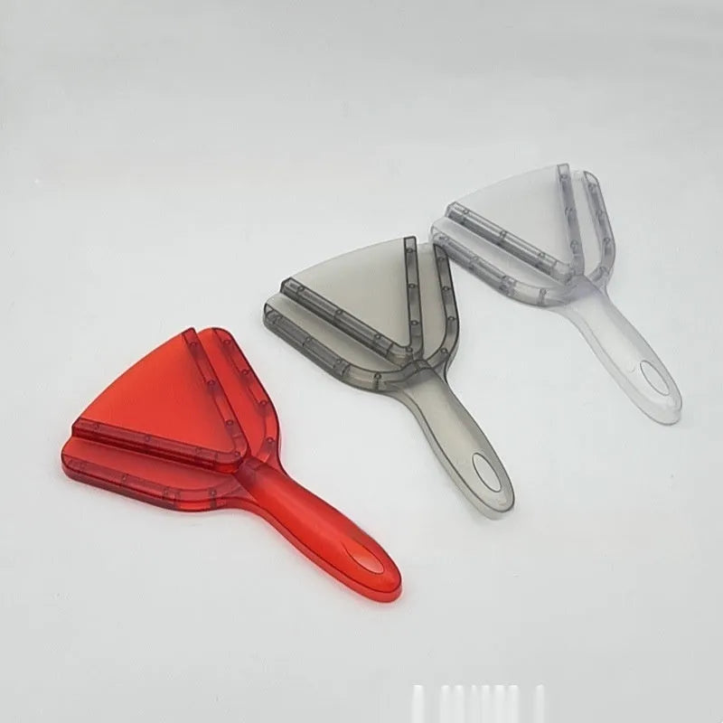 Red and grey adjustable telescopic can opener and bottle opener tool with non-slip handles on a white background.