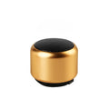 Portable mini Bluetooth speaker in black, blue, gold, or pink colour with compact design
