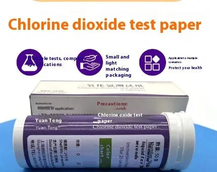 Chlorine dioxide test paper bottle with 50 pieces for water concentration detection 0-1000mg/L